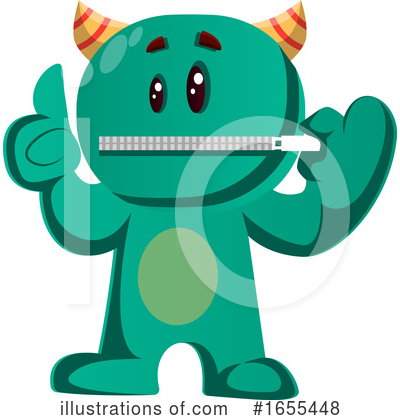 Royalty-Free (RF) Green Monster Clipart Illustration by Morphart Creations - Stock Sample #1655448
