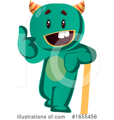 Royalty-Free (RF) Green Monster Clipart Illustration by Morphart Creations - Stock Sample #1655456