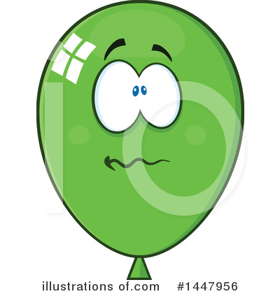 Royalty-Free (RF) Green Party Balloon Clipart Illustration by Hit Toon - Stock Sample #1447956