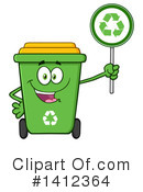Green Recycle Bin Clipart #1412364 by Hit Toon