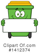 Green Recycle Bin Clipart #1412374 by Hit Toon