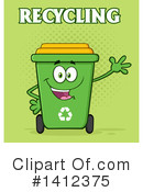 Green Recycle Bin Clipart #1412375 by Hit Toon