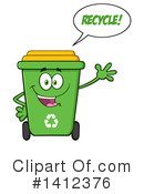 Green Recycle Bin Clipart #1412376 by Hit Toon