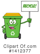 Green Recycle Bin Clipart #1412377 by Hit Toon