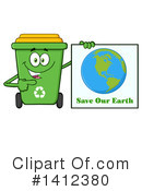 Green Recycle Bin Clipart #1412380 by Hit Toon
