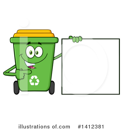 Royalty-Free (RF) Green Recycle Bin Clipart Illustration by Hit Toon - Stock Sample #1412381