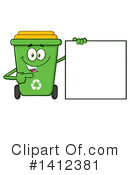 Green Recycle Bin Clipart #1412381 by Hit Toon