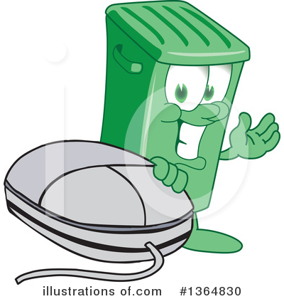 Green Trash Can Clipart #1364830 by Mascot Junction