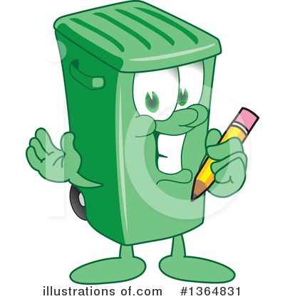 Royalty-Free (RF) Green Trash Can Clipart Illustration by Mascot Junction - Stock Sample #1364831