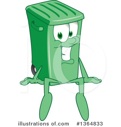 Royalty-Free (RF) Green Trash Can Clipart Illustration by Mascot Junction - Stock Sample #1364833