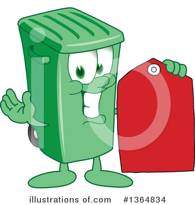 Royalty-Free (RF) Green Trash Can Clipart Illustration by Mascot Junction - Stock Sample #1364834