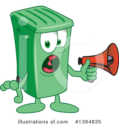 Green Trash Can Clipart #1364835 by Mascot Junction