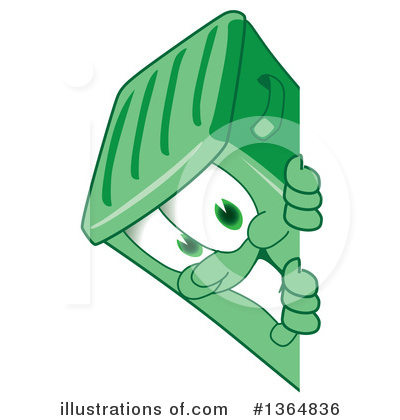 Royalty-Free (RF) Green Trash Can Clipart Illustration by Mascot Junction - Stock Sample #1364836