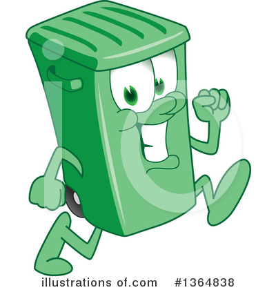 Royalty-Free (RF) Green Trash Can Clipart Illustration by Mascot Junction - Stock Sample #1364838