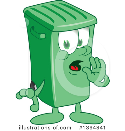 Green Trash Can Clipart #1364841 by Mascot Junction
