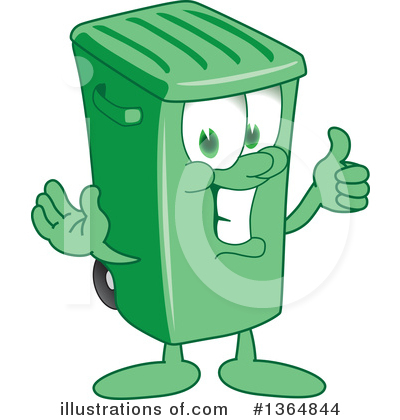 Royalty-Free (RF) Green Trash Can Clipart Illustration by Mascot Junction - Stock Sample #1364844
