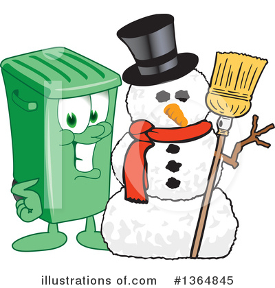 Green Trash Can Clipart #1364845 by Mascot Junction