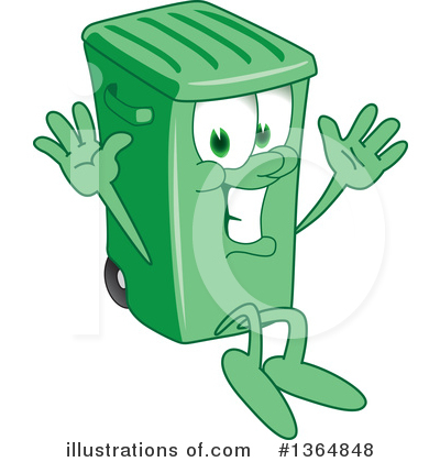 Royalty-Free (RF) Green Trash Can Clipart Illustration by Mascot Junction - Stock Sample #1364848