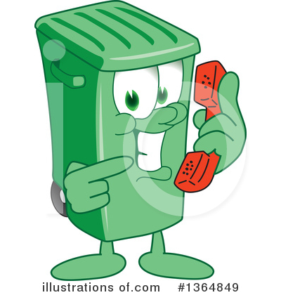 Royalty-Free (RF) Green Trash Can Clipart Illustration by Mascot Junction - Stock Sample #1364849