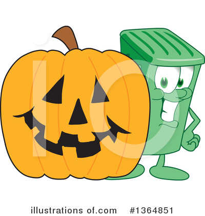 Royalty-Free (RF) Green Trash Can Clipart Illustration by Mascot Junction - Stock Sample #1364851