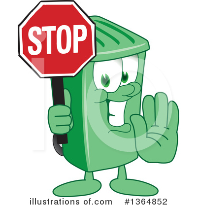 Royalty-Free (RF) Green Trash Can Clipart Illustration by Mascot Junction - Stock Sample #1364852