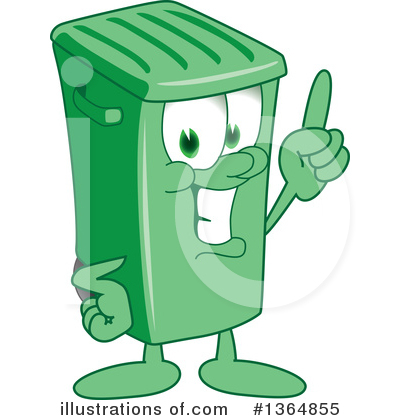 Royalty-Free (RF) Green Trash Can Clipart Illustration by Mascot Junction - Stock Sample #1364855