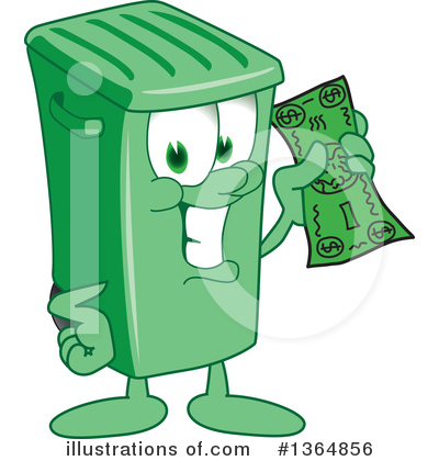 Royalty-Free (RF) Green Trash Can Clipart Illustration by Mascot Junction - Stock Sample #1364856