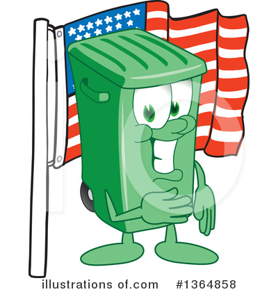 Royalty-Free (RF) Green Trash Can Clipart Illustration by Mascot Junction - Stock Sample #1364858