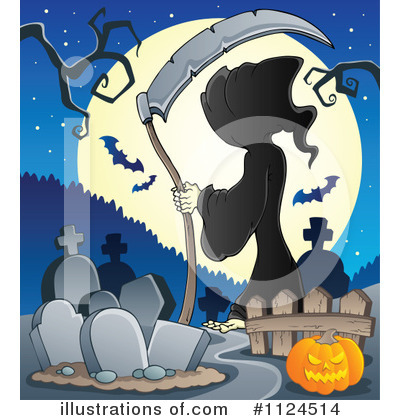 Royalty-Free (RF) Grim Reaper Clipart Illustration by visekart - Stock Sample #1124514