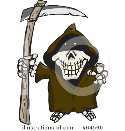 Royalty-Free (RF) Grim Reaper Clipart Illustration by Dennis Holmes Designs - Stock Sample #64560