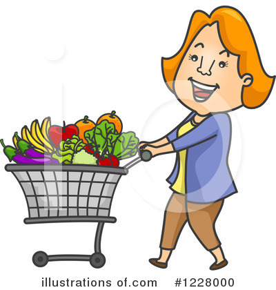 Royalty-Free (RF) Grocery Shopping Clipart Illustration by BNP Design Studio - Stock Sample #1228000