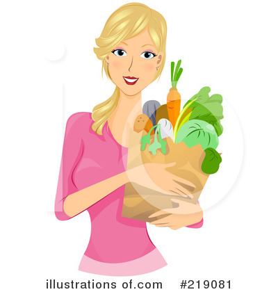 Royalty-Free (RF) Grocery Shopping Clipart Illustration by BNP Design Studio - Stock Sample #219081