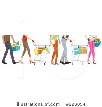 Royalty-Free (RF) Grocery Shopping Clipart Illustration by BNP Design Studio - Stock Sample #226054