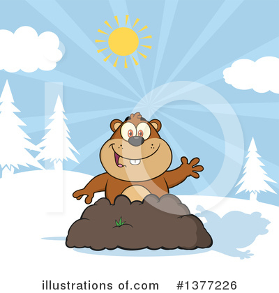Royalty-Free (RF) Groundhog Clipart Illustration by Hit Toon - Stock Sample #1377226