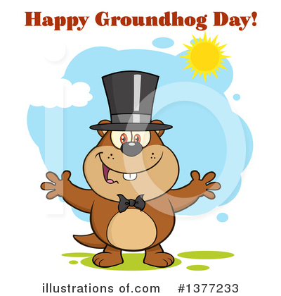 Royalty-Free (RF) Groundhog Clipart Illustration by Hit Toon - Stock Sample #1377233