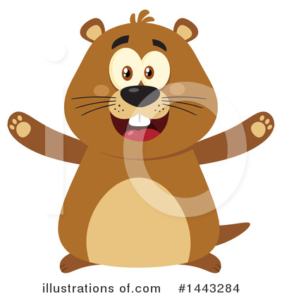 Royalty-Free (RF) Groundhog Clipart Illustration by Hit Toon - Stock Sample #1443284