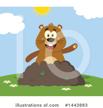 Royalty-Free (RF) Groundhog Clipart Illustration by Hit Toon - Stock Sample #1443883