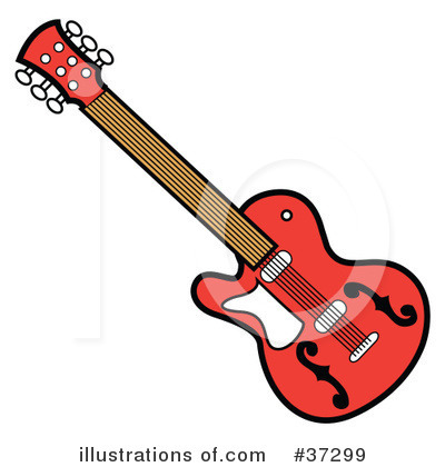 Royalty-Free (RF) Guitar Clipart Illustration by Andy Nortnik - Stock Sample #37299