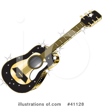 Royalty-Free (RF) Guitar Clipart Illustration by Dennis Holmes Designs - Stock Sample #41128