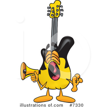 Royalty-Free (RF) Guitar Clipart Illustration by Mascot Junction - Stock Sample #7330