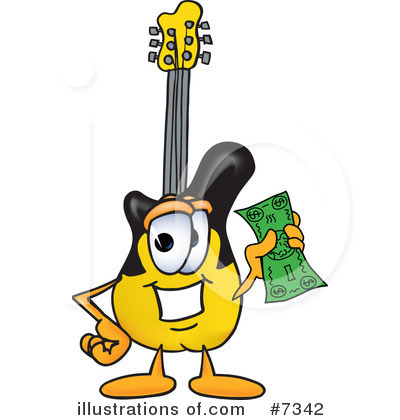 Royalty-Free (RF) Guitar Clipart Illustration by Mascot Junction - Stock Sample #7342