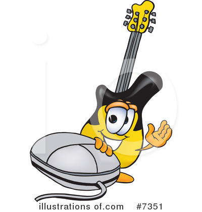 Royalty-Free (RF) Guitar Clipart Illustration by Mascot Junction - Stock Sample #7351