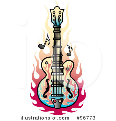 Royalty-Free (RF) Guitar Clipart Illustration by Andy Nortnik - Stock Sample #96773
