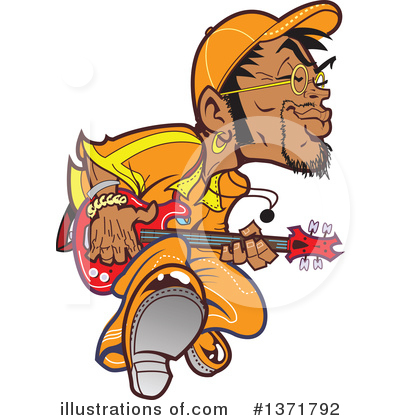 Royalty-Free (RF) Guitarist Clipart Illustration by Clip Art Mascots - Stock Sample #1371792