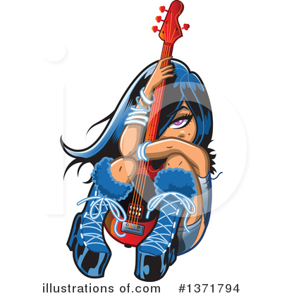 Royalty-Free (RF) Guitarist Clipart Illustration by Clip Art Mascots - Stock Sample #1371794