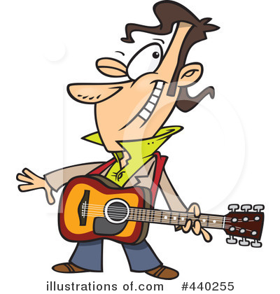 Royalty-Free (RF) Guitarist Clipart Illustration by toonaday - Stock Sample #440255