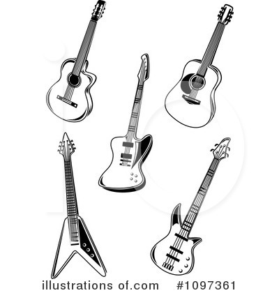 Royalty-Free (RF) Guitars Clipart Illustration by Vector Tradition SM - Stock Sample #1097361