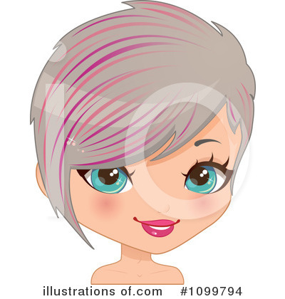 Royalty-Free (RF) Hairstyle Clipart Illustration by Melisende Vector - Stock Sample #1099794