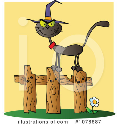 Royalty-Free (RF) Halloween Cat Clipart Illustration by Hit Toon - Stock Sample #1078687