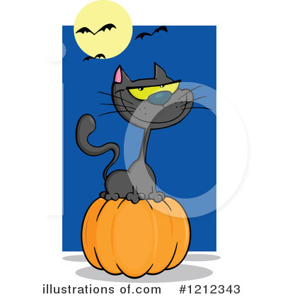 Royalty-Free (RF) Halloween Cat Clipart Illustration by Hit Toon - Stock Sample #1212343